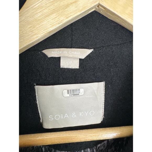 SOIA & KYO Jemma Car Wool Coat in Black, Size Small - Picture 3 of 8